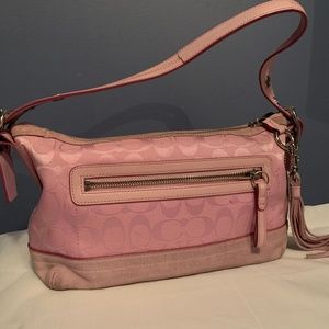 COACH Signature Duffle Suede Tassel Shoulder